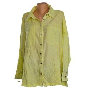 Free People Cardiff top NWT for women In Lime/ Early Bloomer size S Msrp $108